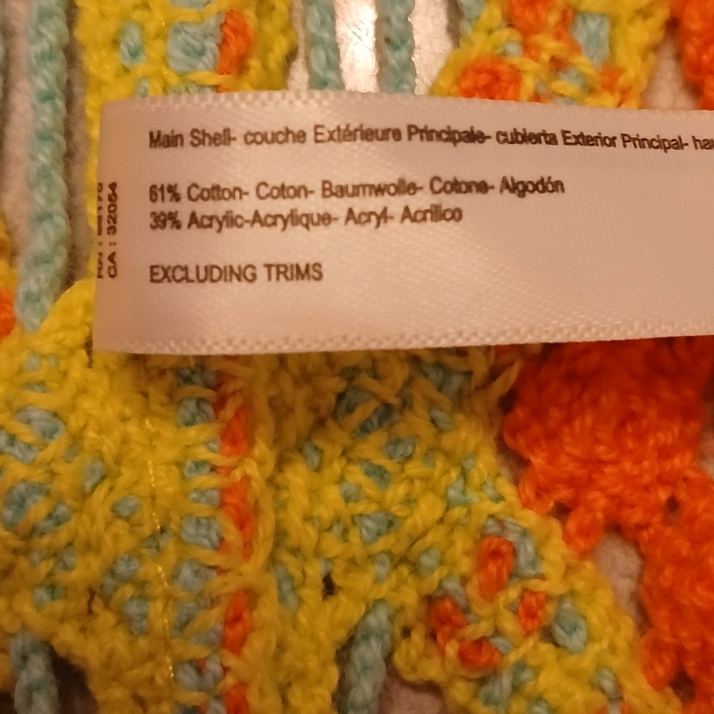 Urban Outfitters High Tide Crochet Cover Up Size Small Colorful - Picture 9 of 12